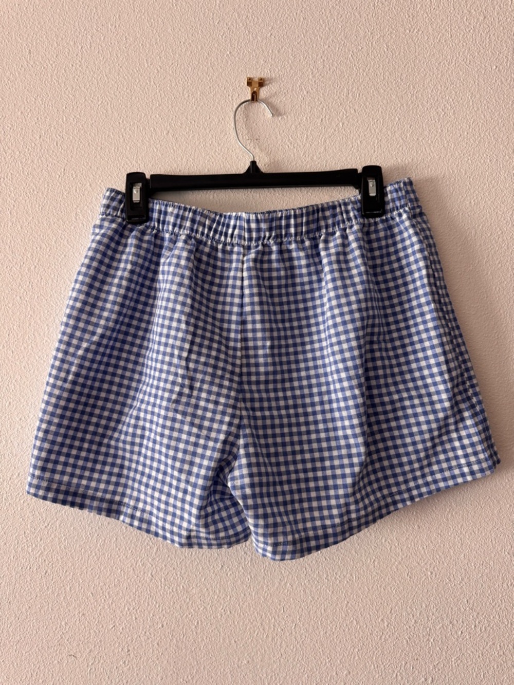 NWT Blue Gingham Women's Boxer Shorts Size L - Picture 2 of 3